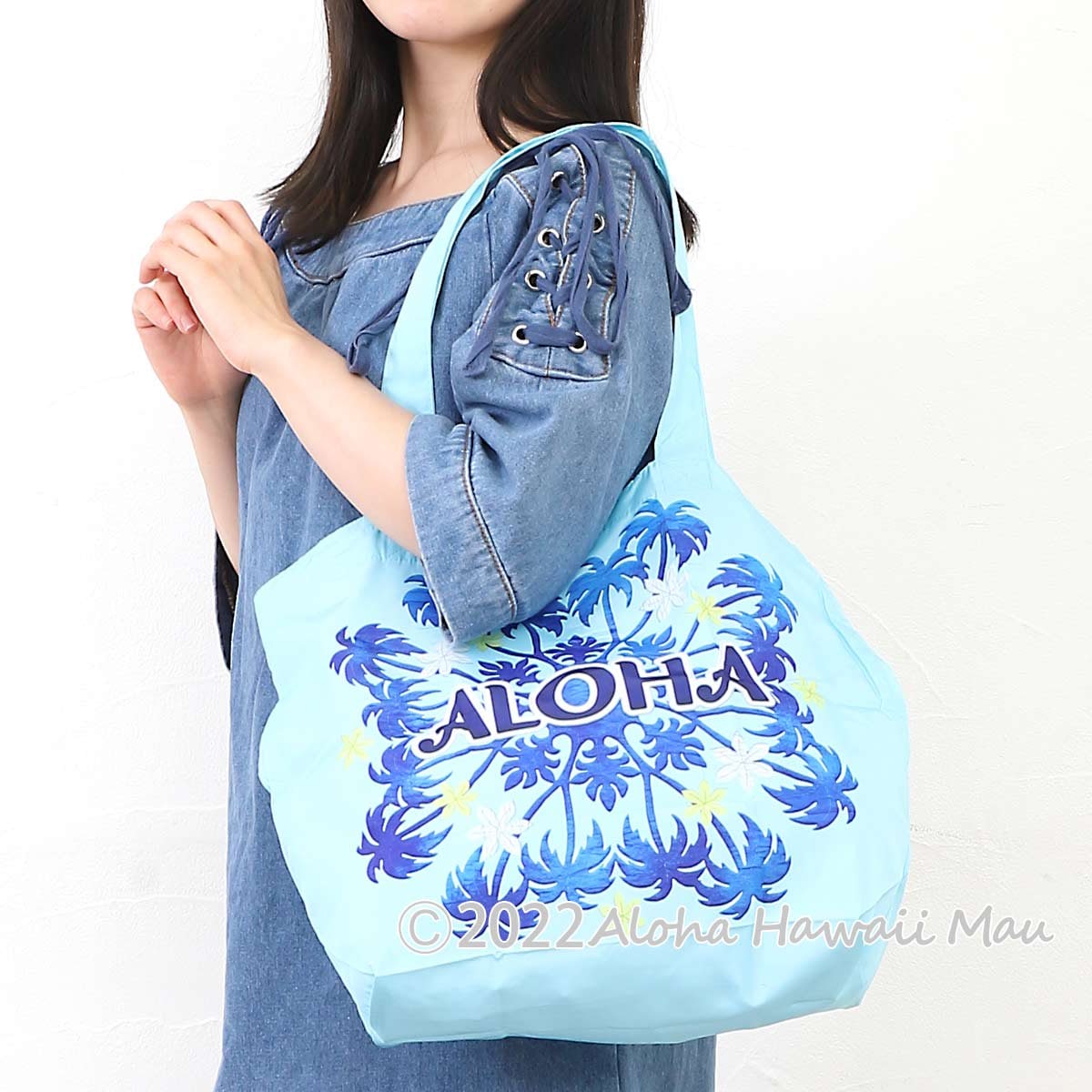 ハウオリキルティエコバッグ 折りたたみトートバッグ パーム