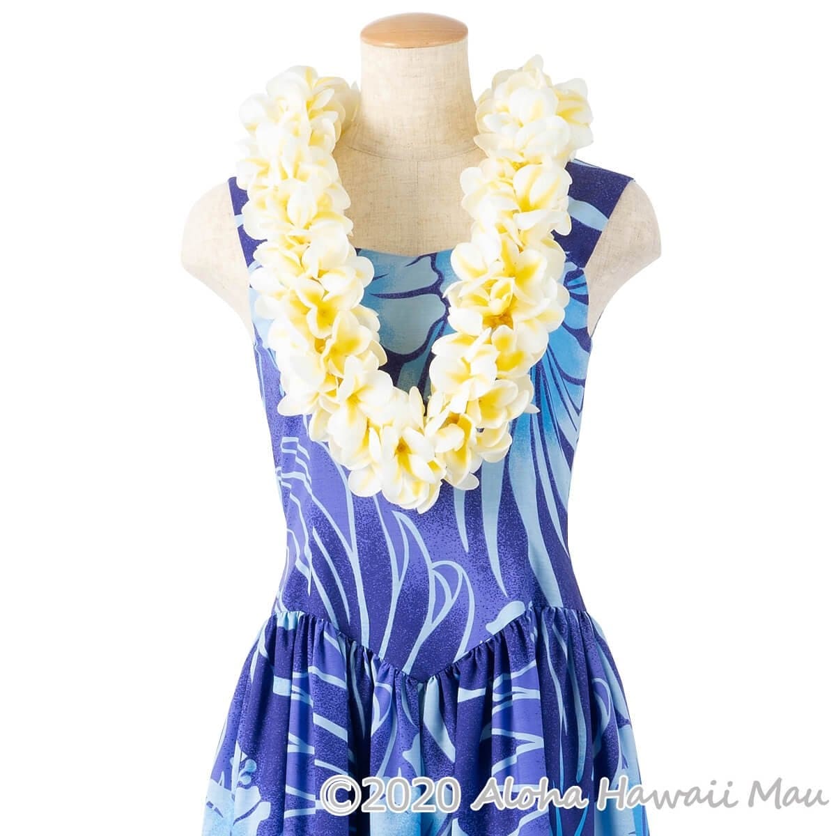 フラダンス レイ アロハ プルメリア ダブル レイ イエロー