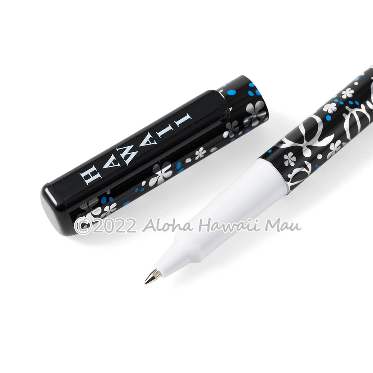 ハワイアン ボールペン ホヌ柄 メタリック ブラック | アクセサリー