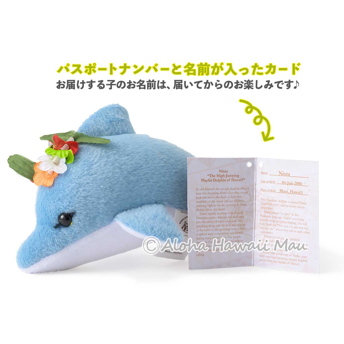 ハワイ ぬいぐるみ ドルフィン イルカ ブルー