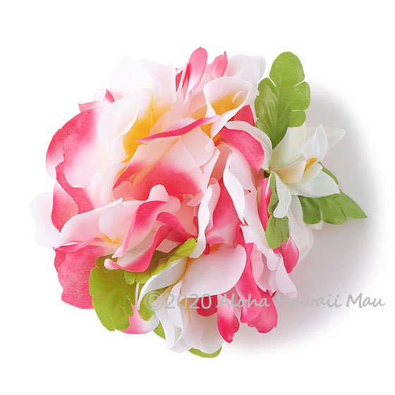 フラダンス フラワーブレスレット ピンク/ホワイト