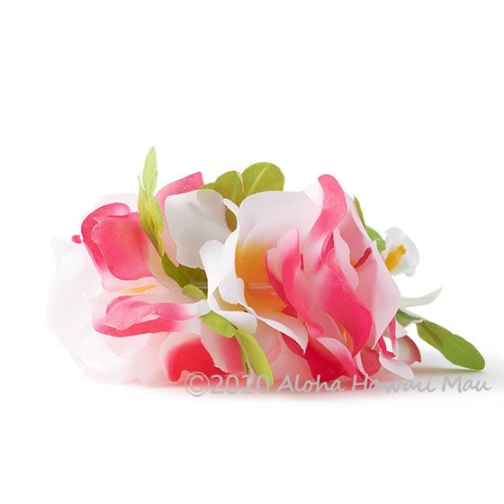 フラダンス フラワーブレスレット ピンク/ホワイト