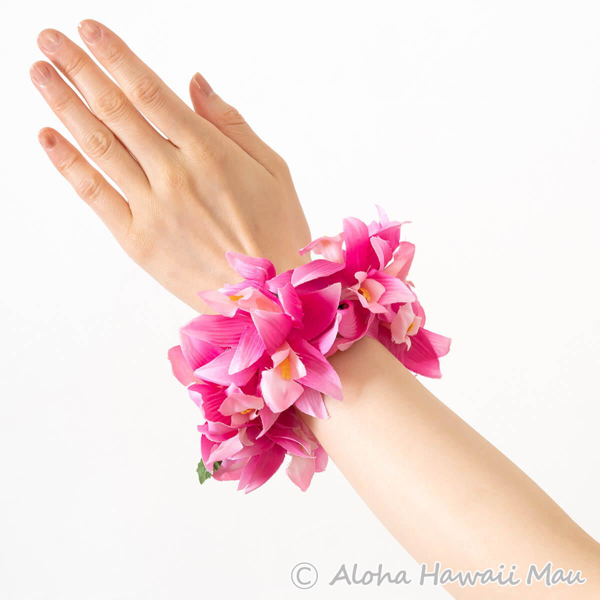 フラダンス ブレスレット バンダオーキッド ダブル ブレスレット ローズピンク クウペエ アンクレット