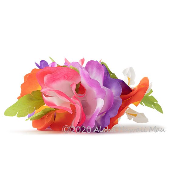 フラダンス フラワーブレスレット パープル/オレンジ