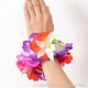 フラダンス フラワーブレスレット パープル/オレンジ