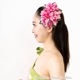 フラダンス 髪飾り バンダオーキッド 髪飾り Lサイズ ローズピンク