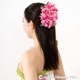 フラダンス 髪飾り バンダオーキッド 髪飾り Lサイズ ローズピンク