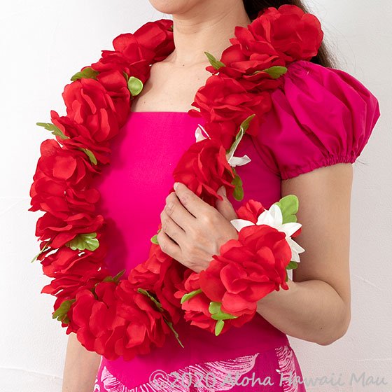 フラダンス フラワーブレスレット レッド