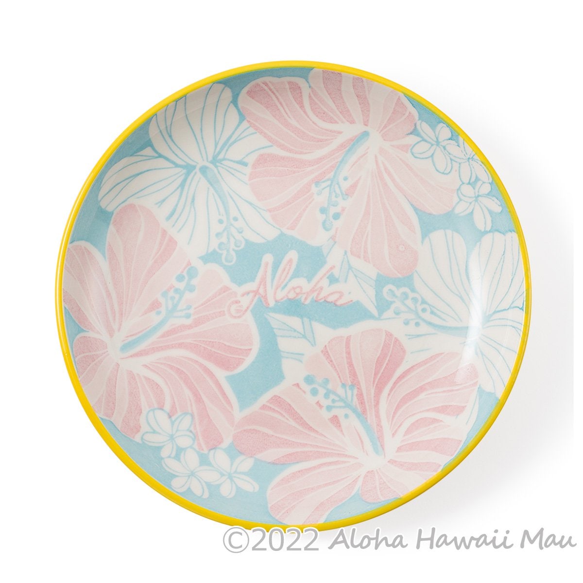 ミニ デッシュ ハイビスカス柄  ブルー/ピンク ハイビスカス ハワイアン ミニディッシュプレート