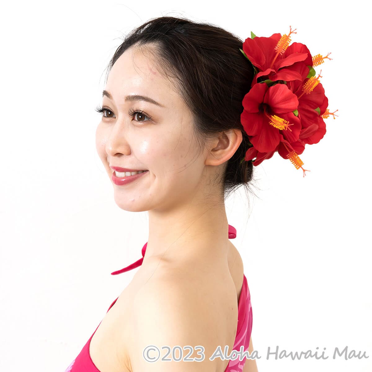 フラダンス 髪飾り ハイビスカス 髪飾り L 6P レッド | フラダンス