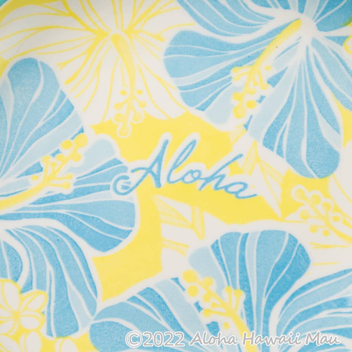 ミニ デッシュ ハイビスカス柄  イエロー/ブルー ハイビスカス ハワイアン ミニディッシュプレート