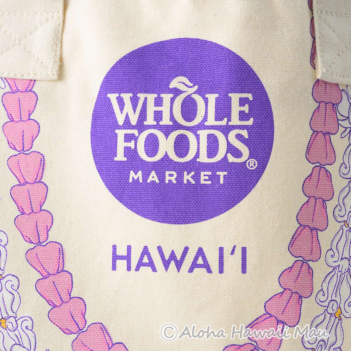 ハワイ限定〉ホールフーズマーケットトートバッグ レイ柄 エコバッグ