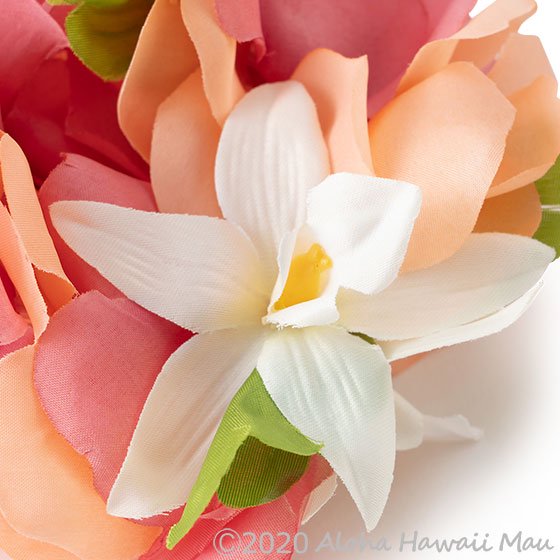 フラダンス フラワーブレスレット ピーチ/ピンク