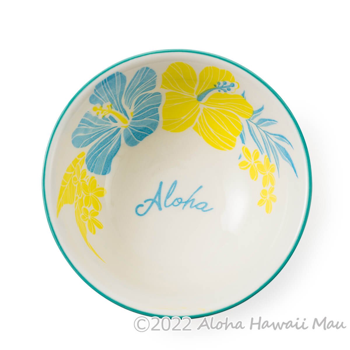 ミニ ボウル ハイビスカス柄  イエロー/ブルー ハイビスカス ハワイアン ミニボウル