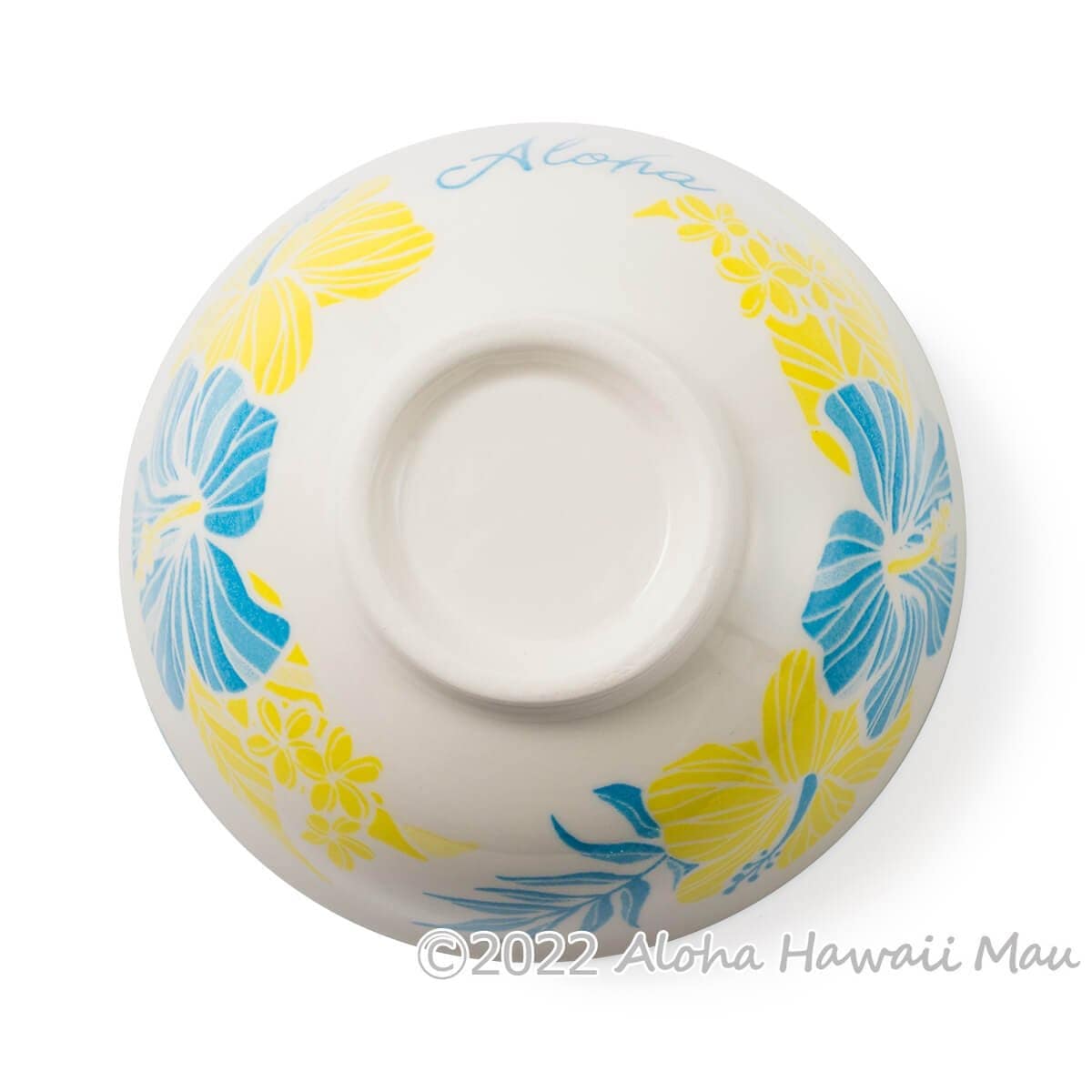 ミニ ボウル ハイビスカス柄  イエロー/ブルー ハイビスカス ハワイアン ミニボウル