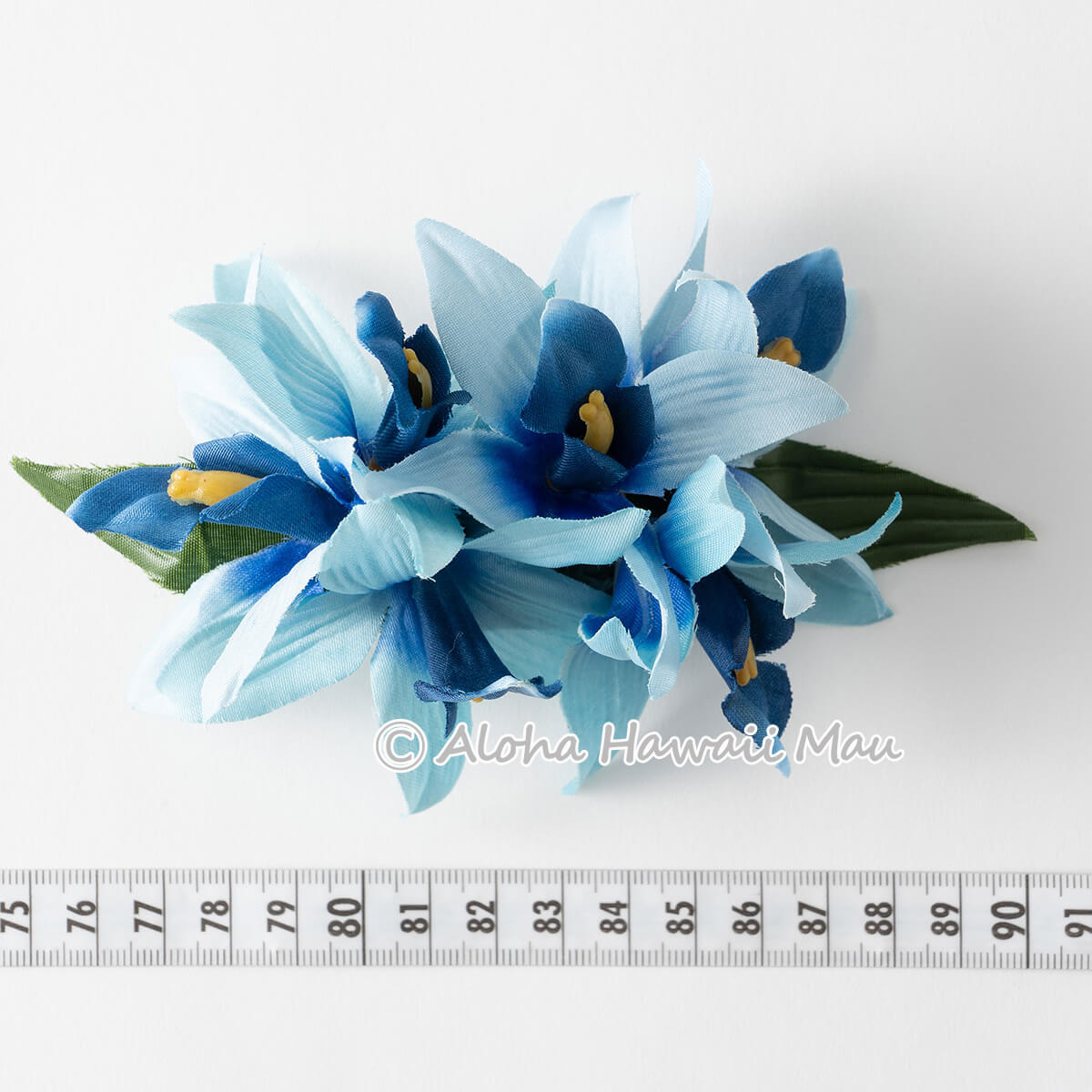 フラダンス 髪飾り バンダオーキッド 髪飾り Mサイズ ブルー