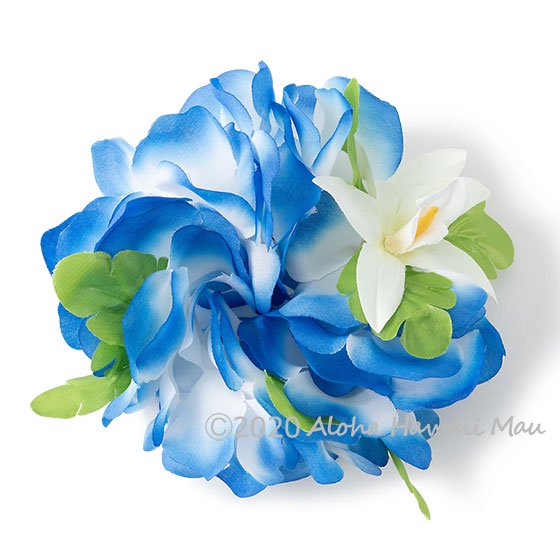 フラダンス フラワーブレスレット ブルー/ホワイト