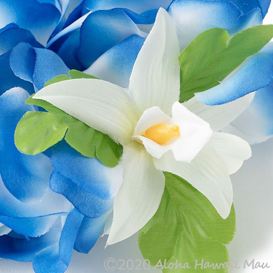 フラダンス フラワーブレスレット ブルー/ホワイト