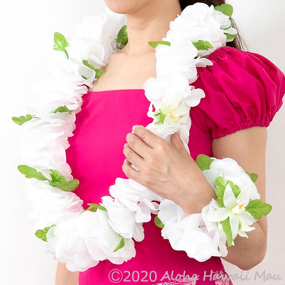 フラダンス フラワーブレスレット ホワイト