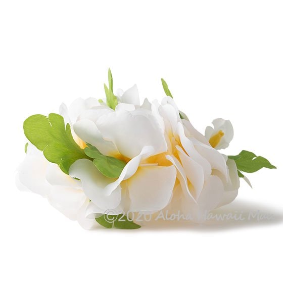 フラダンス フラワーブレスレット ホワイト/イエロー（プルメリア）