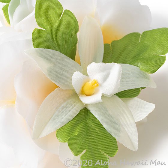 フラダンス フラワーブレスレット ホワイト/イエロー（プルメリア）