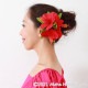 フラダンス 髪飾り ハイビスカス 髪飾り レッド フラ ヘアクリップ ハワイアン