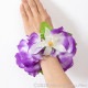 フラダンス フラワーブレスレット パープル/ホワイト