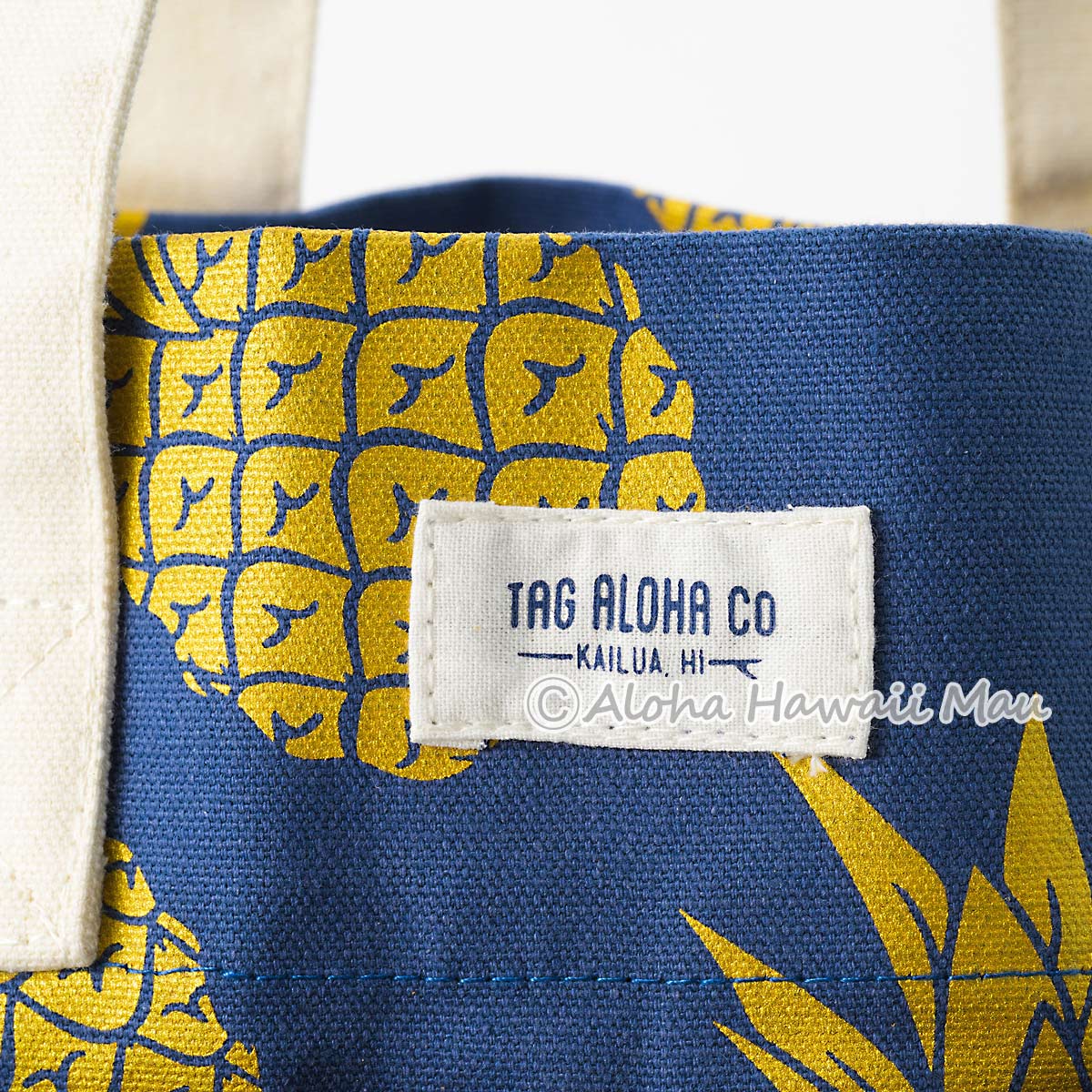 〈ハワイ限定〉ホールフーズマーケット トートバッグ パイナップル柄 ネイビー ハイドロトート エコバッグ WHOLE FOODS MARKET・ハワイ直輸入