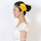 フラダンス 髪飾り デラックス プアケニケニ ヘアクリップ Ｍサイズ イエロー