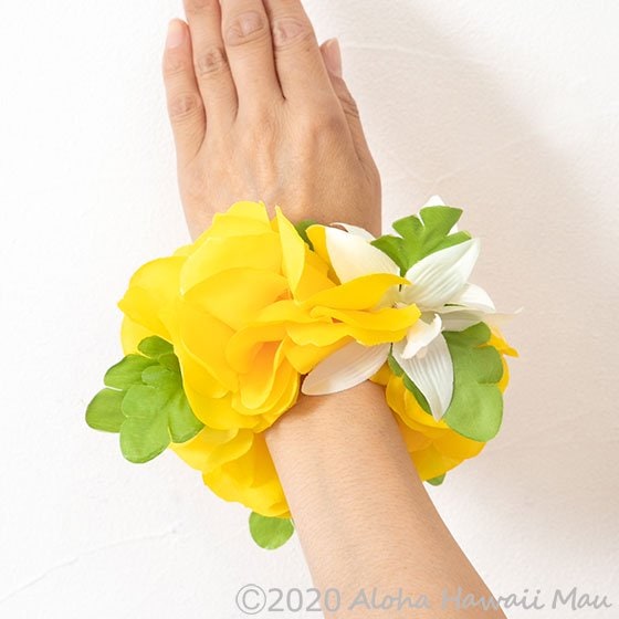 フラダンス フラワーブレスレット イエロー