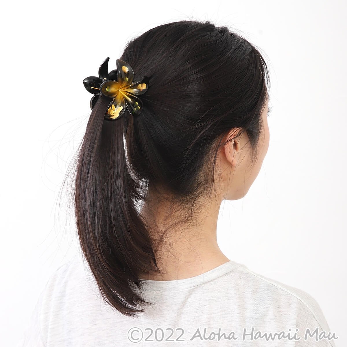 ハワイアン ヘアクリップ プルメリア メタリック ヘアクリップ