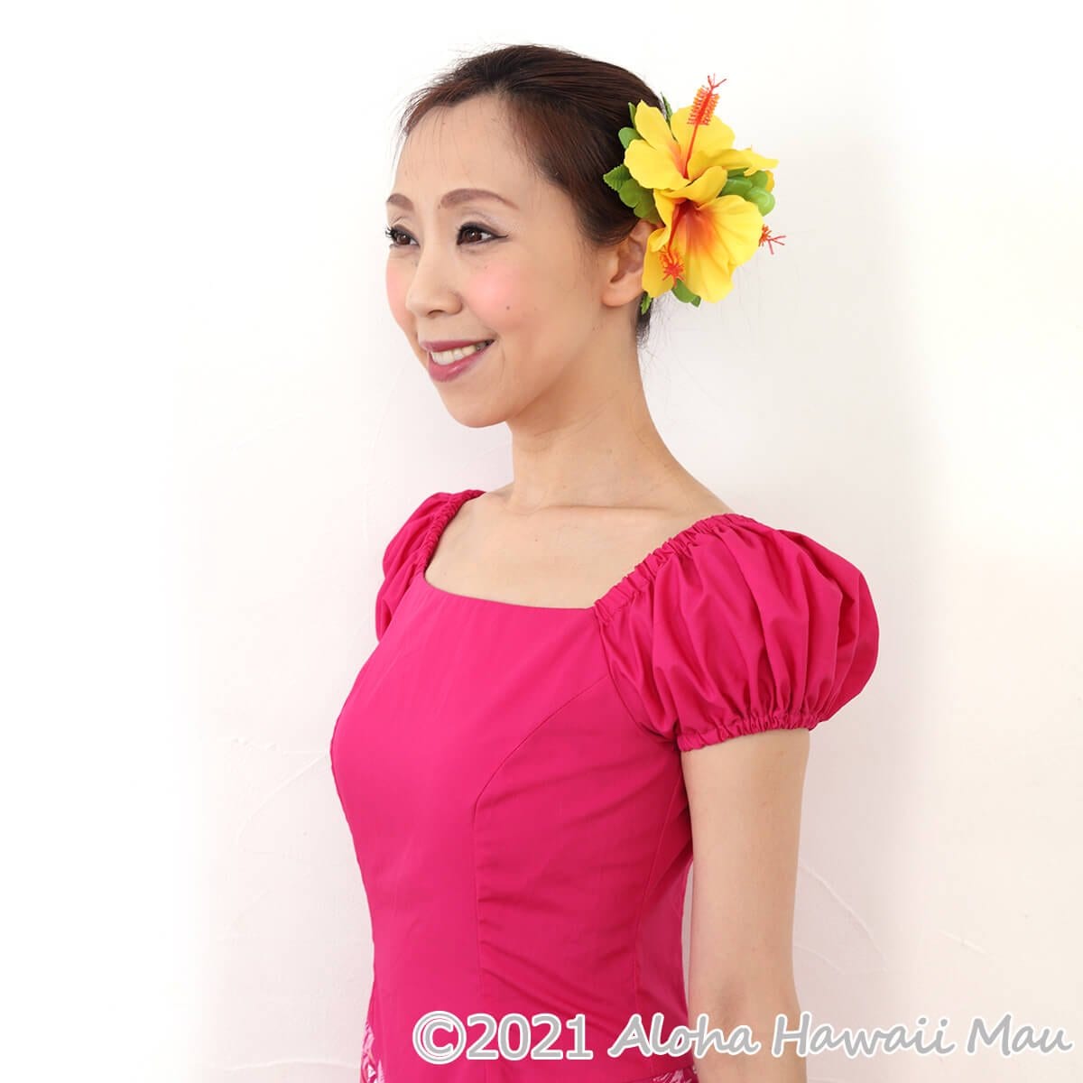 フラダンス 髪飾り ハイビスカス 髪飾り イエロー/オレンジ ヘアクリップ