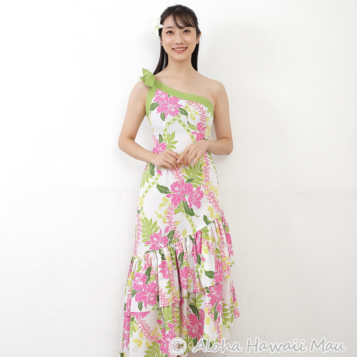 フラダンス 髪飾り バンダオーキッド 髪飾り ホワイト Sサイズ フラダンス ヘアクリップ