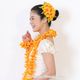 フラダンス 髪飾り デラックス プアケニケニ ヘアクリップ XLサイズ オレンジ