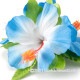 フラダンス 髪飾り ハイビスカス 髪飾り ブルー/ホワイト ヘアクリップ