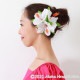 フラダンス 髪飾り ハイビスカス 髪飾り ホワイト ヘアクリップ