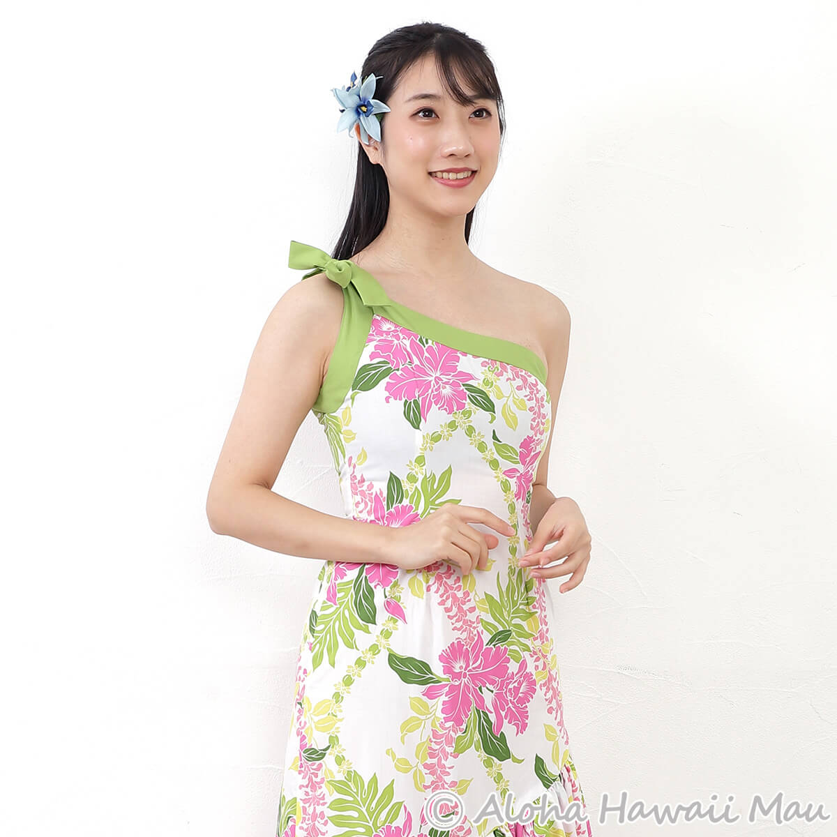 フラダンス 髪飾り バンダオーキッド 髪飾り ブルー Sサイズ フラダンス ヘアクリップ