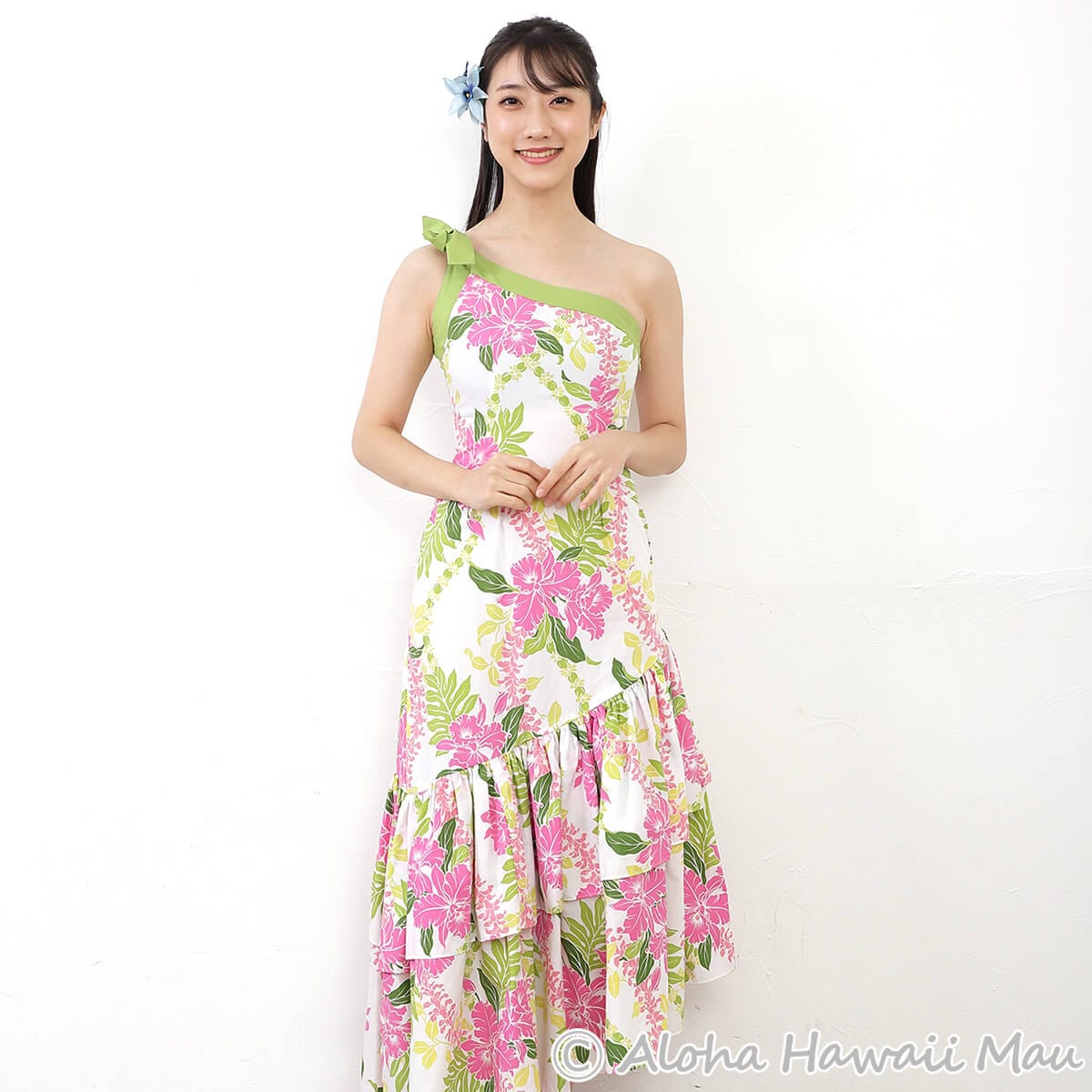 フラダンス 髪飾り バンダオーキッド 髪飾り ブルー Sサイズ フラダンス ヘアクリップ