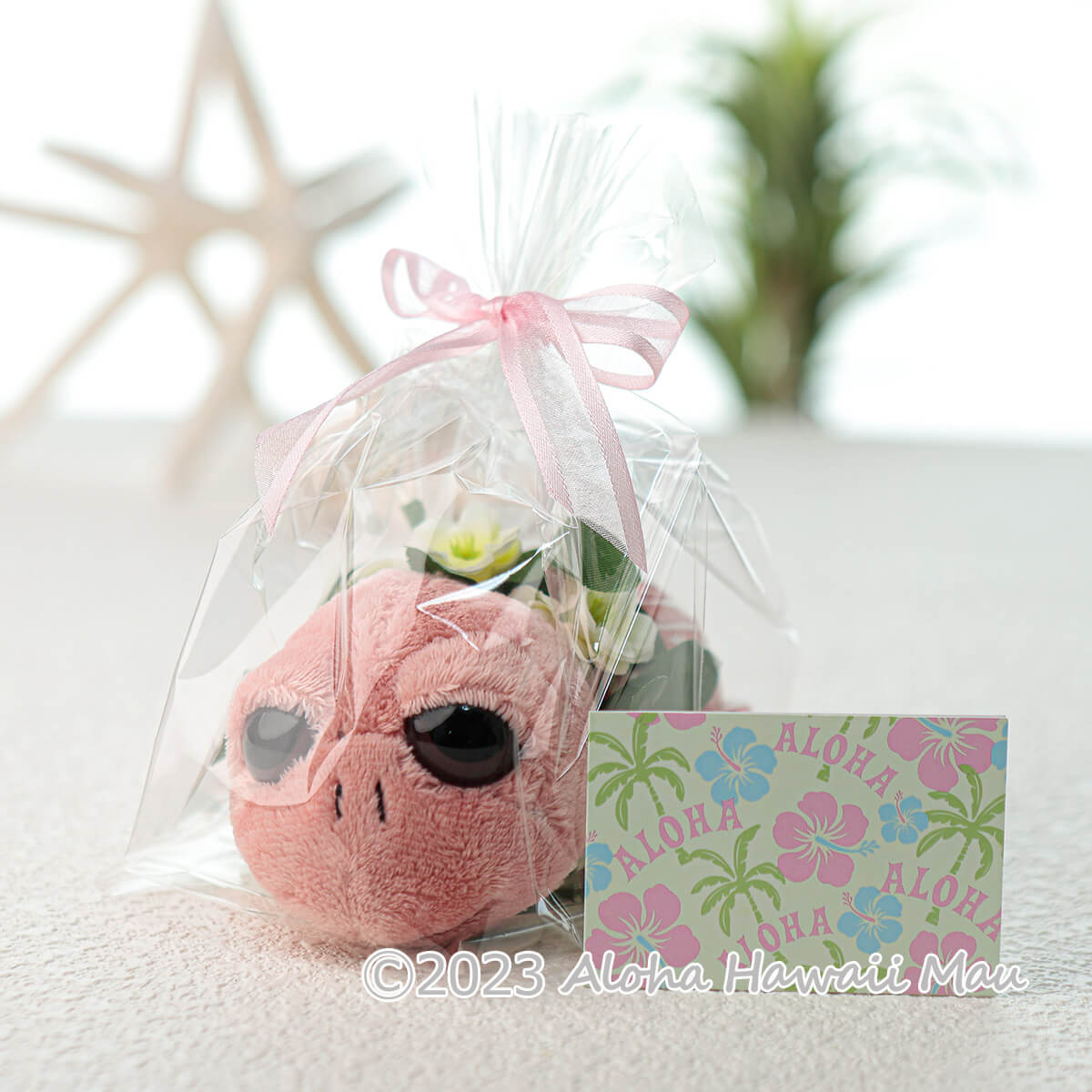 ハワイアン ホヌ ぬいぐるみ フラホヌ〈メッセージカード付〉ハワイギフト