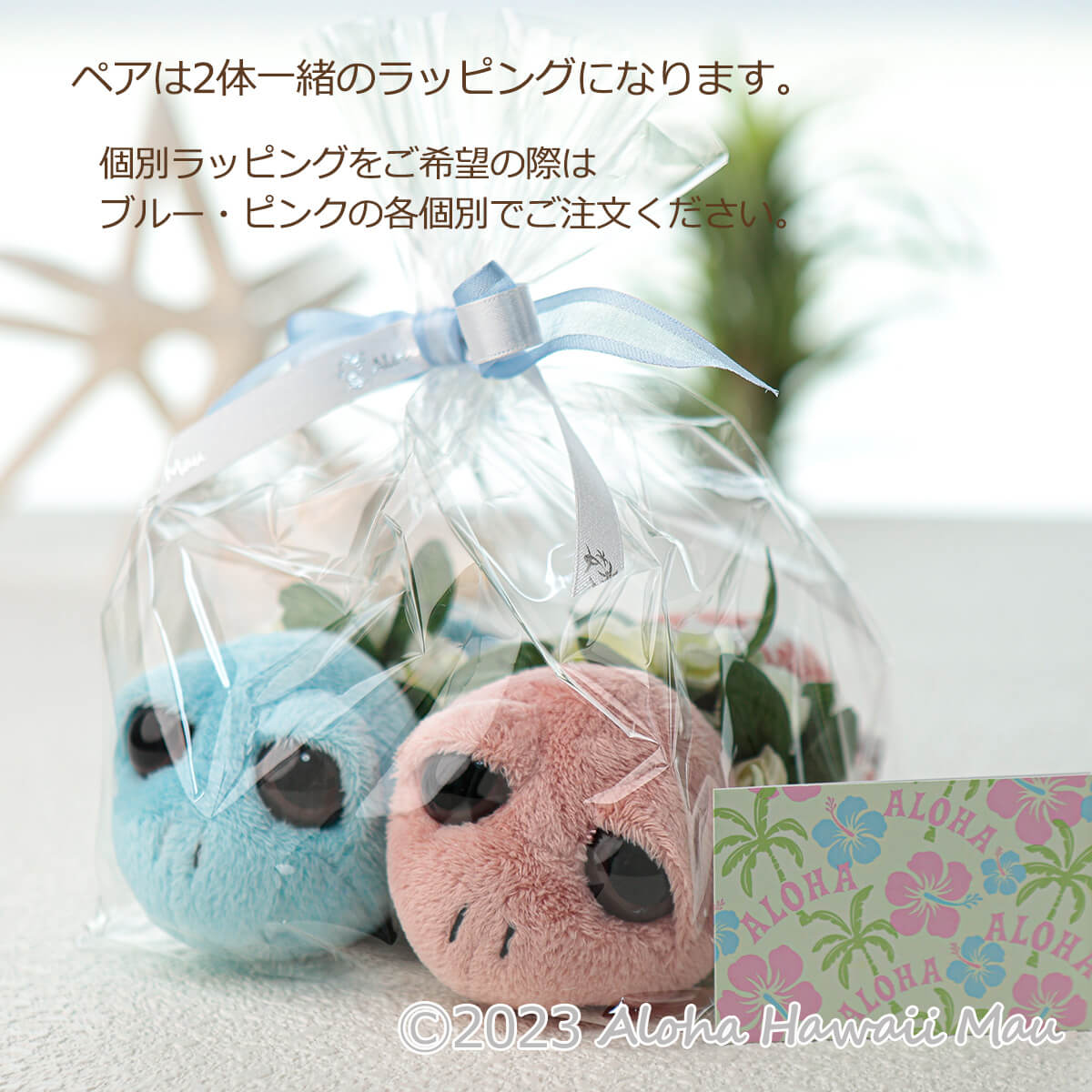 ハワイアン ホヌ ぬいぐるみ フラホヌ〈メッセージカード付〉ハワイ