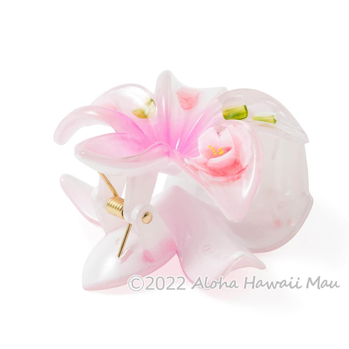 プルメリア ヘアクリップ パステル ピンク ハワイアン ヘア