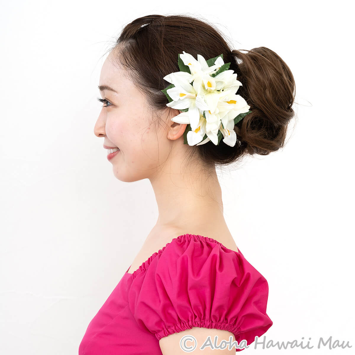 フラダンス髪飾り　ヘアクリップ　オーキッド&シンビジューム　ピンク＆ホワイト 楽天市場】フラダンス 髪飾り バンダオーキッドヘアクリップ