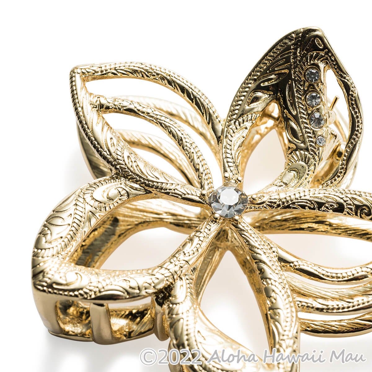 ハワイアン ヘアアクセサリー プルメノア ヘアクリップ ゴールド