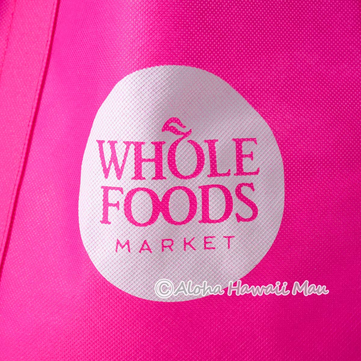 ハワイ限定〉ホールフーズマーケット 不織布 エコバッグ ピンク WHOLE