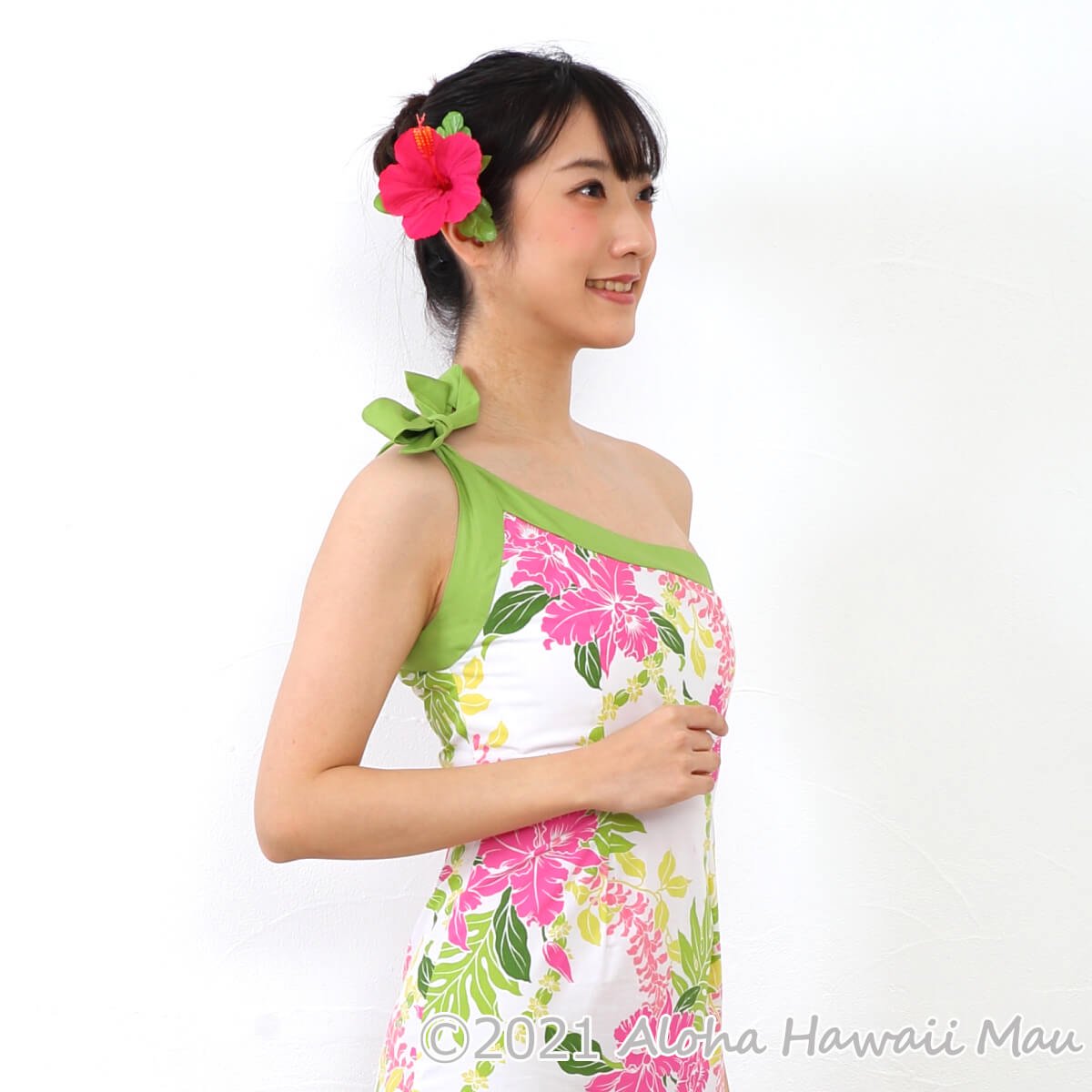 フラダンス 髪飾り ハイビスカス 1P ローズ