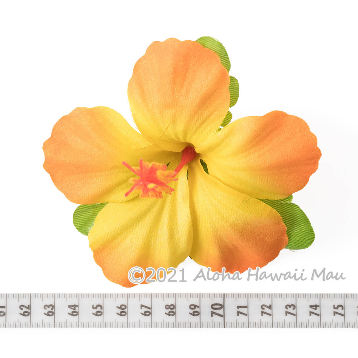 フラダンス 髪飾り ハイビスカス 1P オレンジ