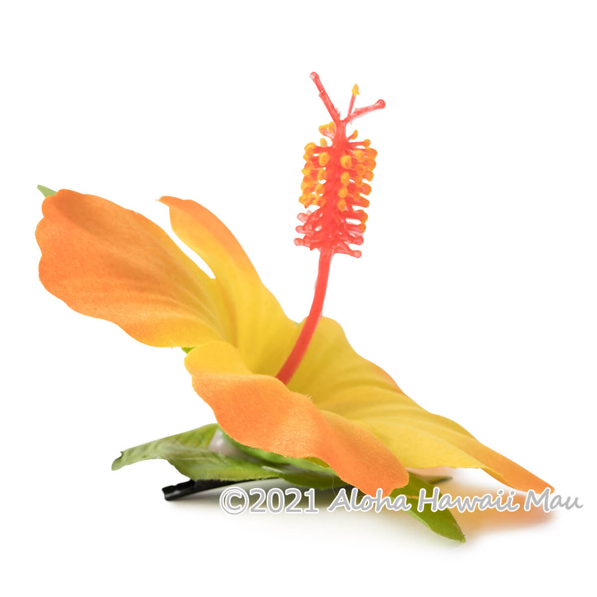 フラダンス 髪飾り ハイビスカス 1P オレンジ