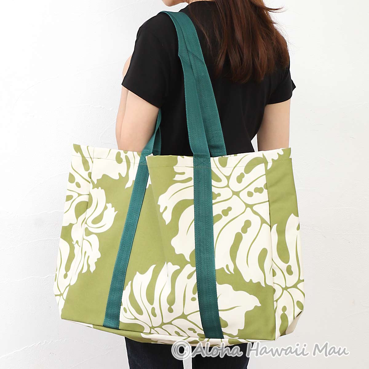 ハワイアントートバッグ モンステラ柄 グリーン Kauhale Living