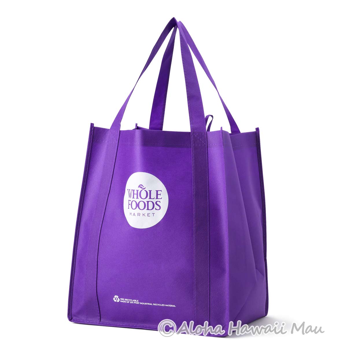 H*o様 大容量エコバッグ パープル ハワイ限定〉ホールフーズマーケット 不織布 エコバッグ パープル