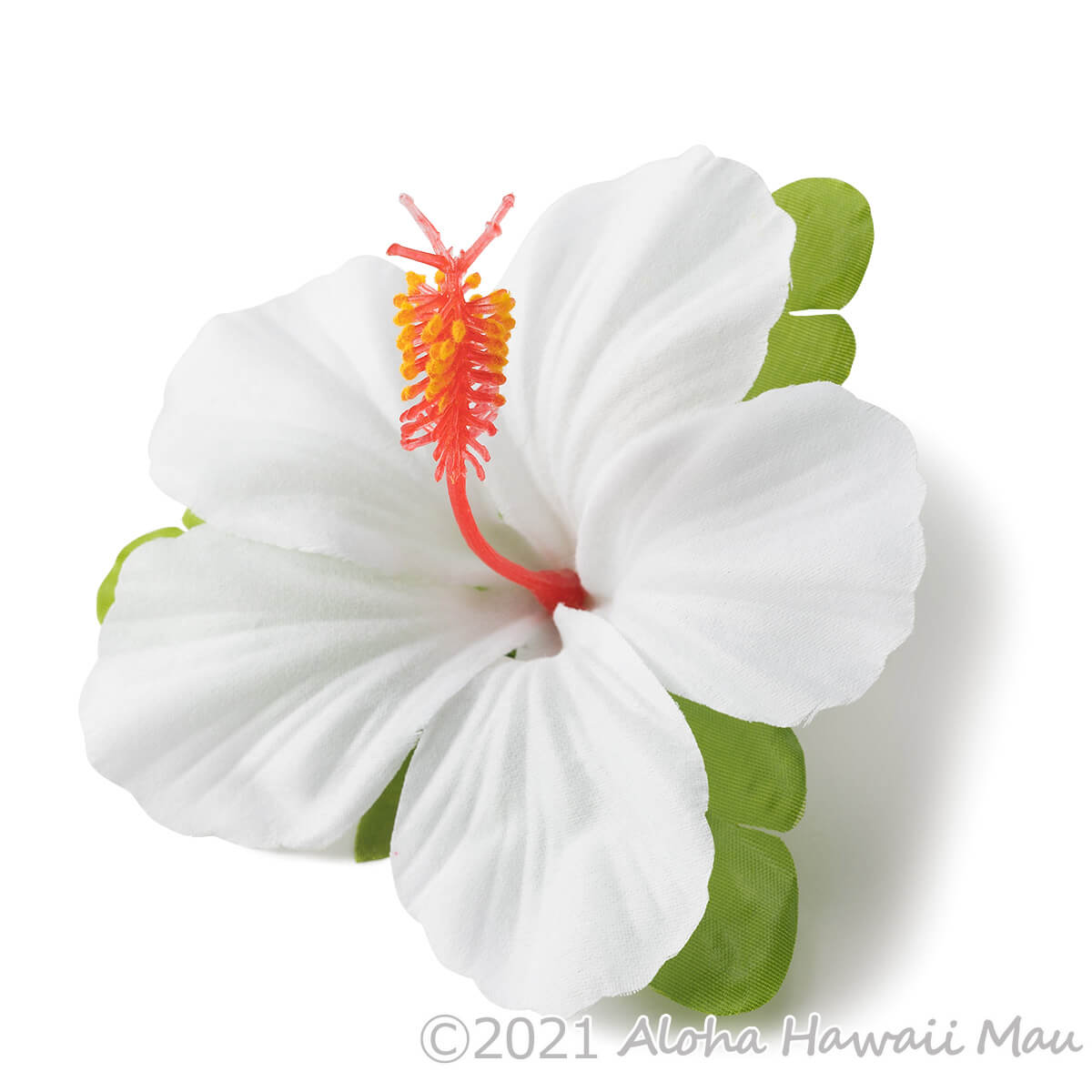 フラダンス 髪飾り ハイビスカス 1P ホワイト